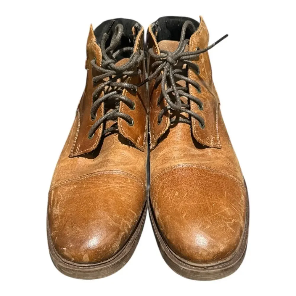 Franco Fortini Men’s Easton Leather Ankle Lace Up Boots Shoes Size 13 Brown